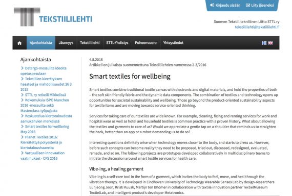 article Kristi front tekstiililehti